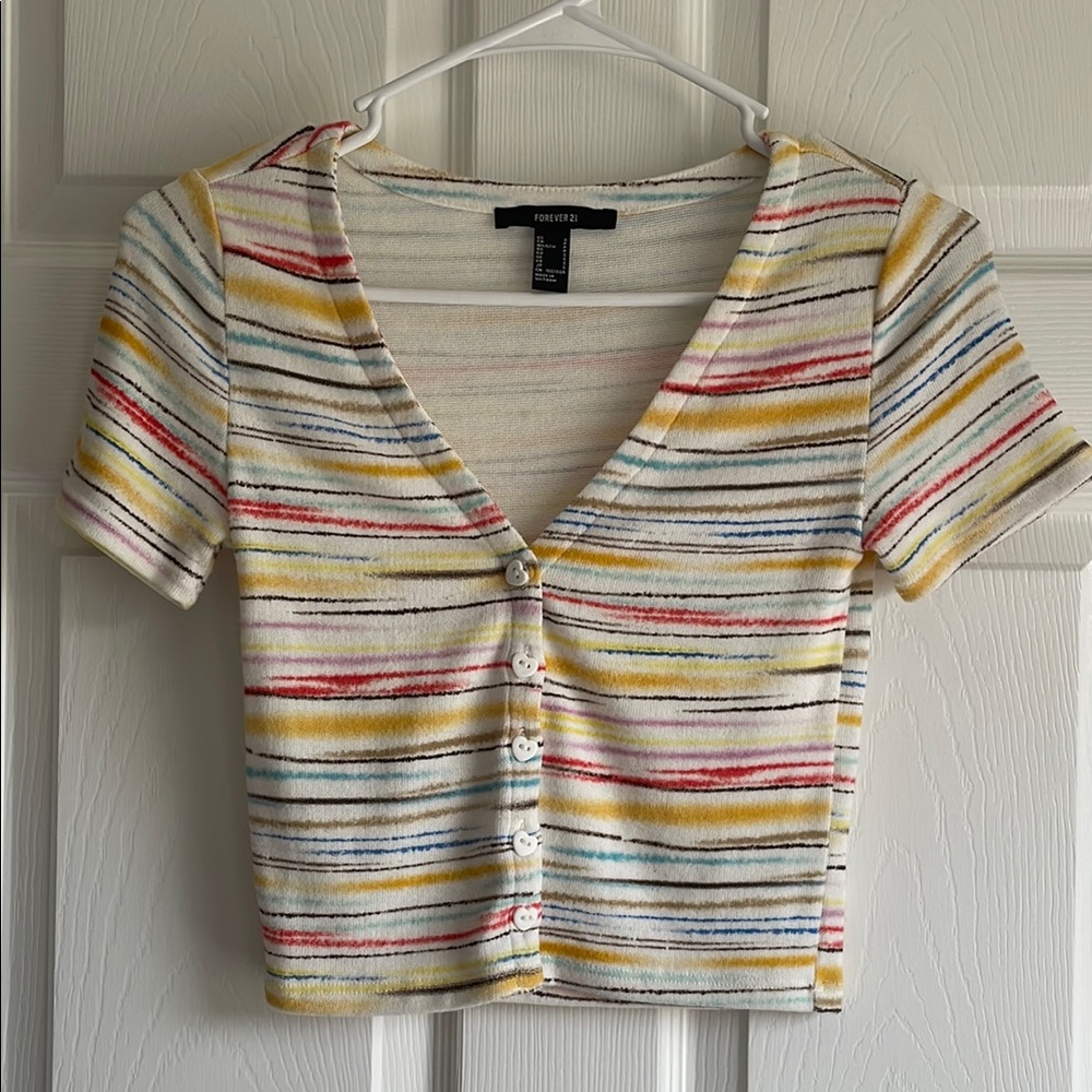 Forever 21 Button Down Crop Top